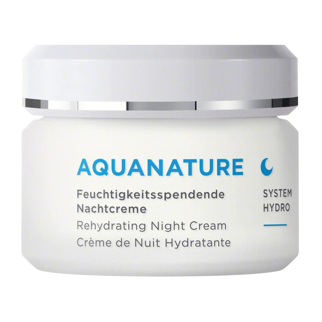 ANNEMARIE BÖRLINDAQUANATURE Rehydrating Night Cream - Papyrus and Glasswort Extracts for Lasting Hydration - Nourishes, Regenerates, Rehydrates - 1.69 Fl Oz