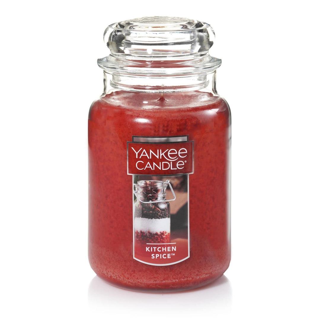 Yankee CandleKitchen Spice Scented, Classic 22oz Large Jar, Single Wick, Over 110 Hours of Burn Time, Ideal for Home and Celebrations