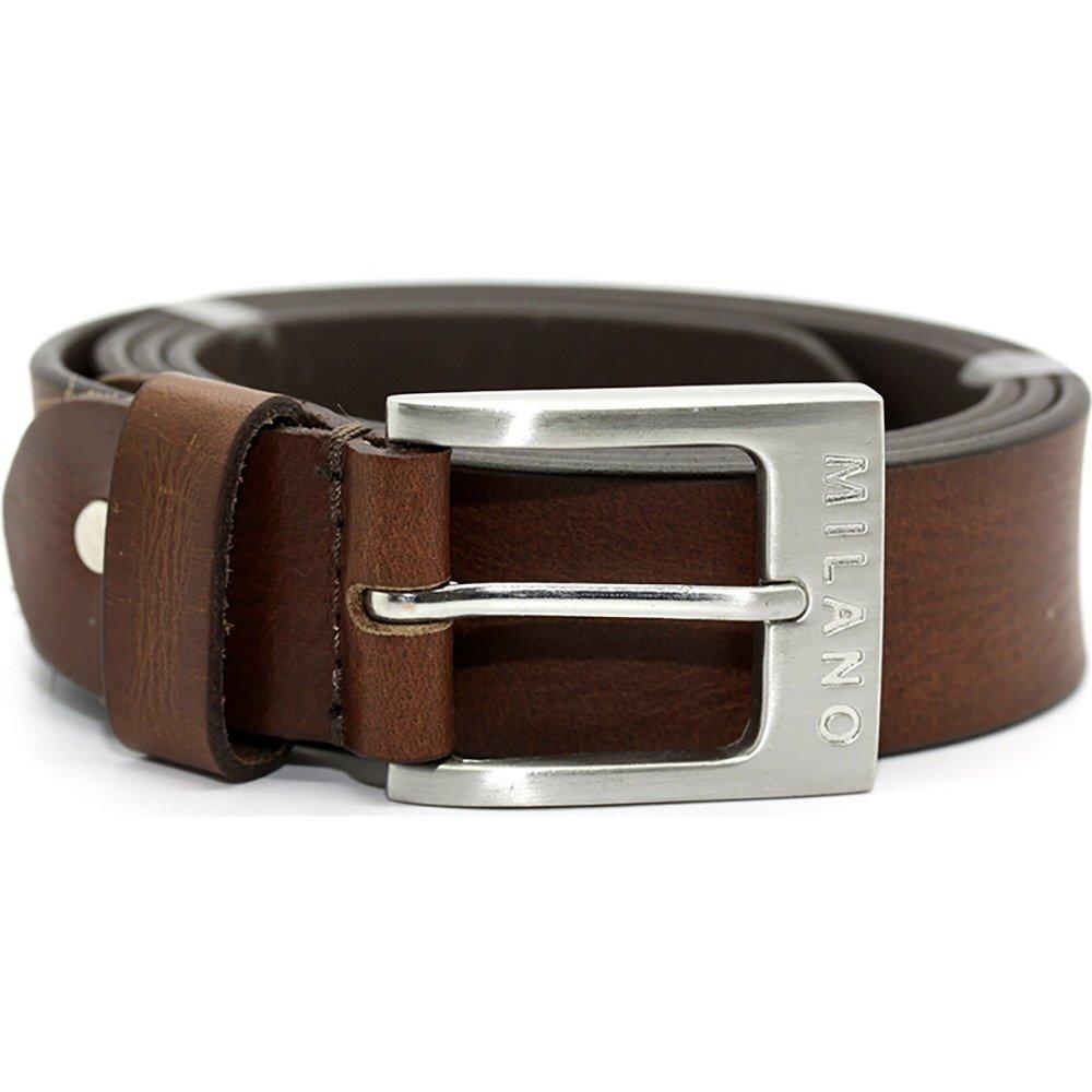 Milano Mens Full Grain Leather Belt - 1.5" (40mm) - Black Brown # ML-2920