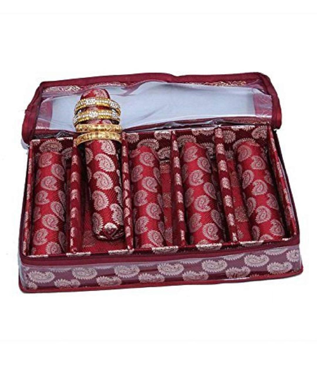 Kuber IndustriesKuber Industries Brocade 5 Rod Bangle Box, Maroon