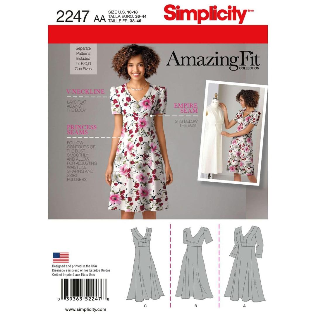 Simplicity Amazing Fit Collection Women's Summer Dress Sewing Pattern, Sizes 10-18