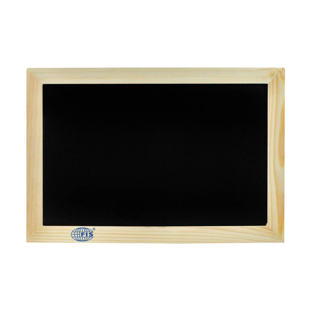 FIS® Black Board, Size: 40x60cm, Single Sided, Wooden Frame, Wall Mount, Black Writing Chalkboard Color-FSBB4060CM