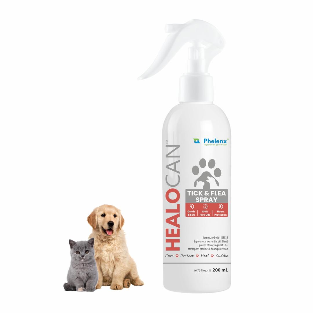 PHELENX | Healocan - Tick & Flea Spray for Dogs & Cats (200 mL)