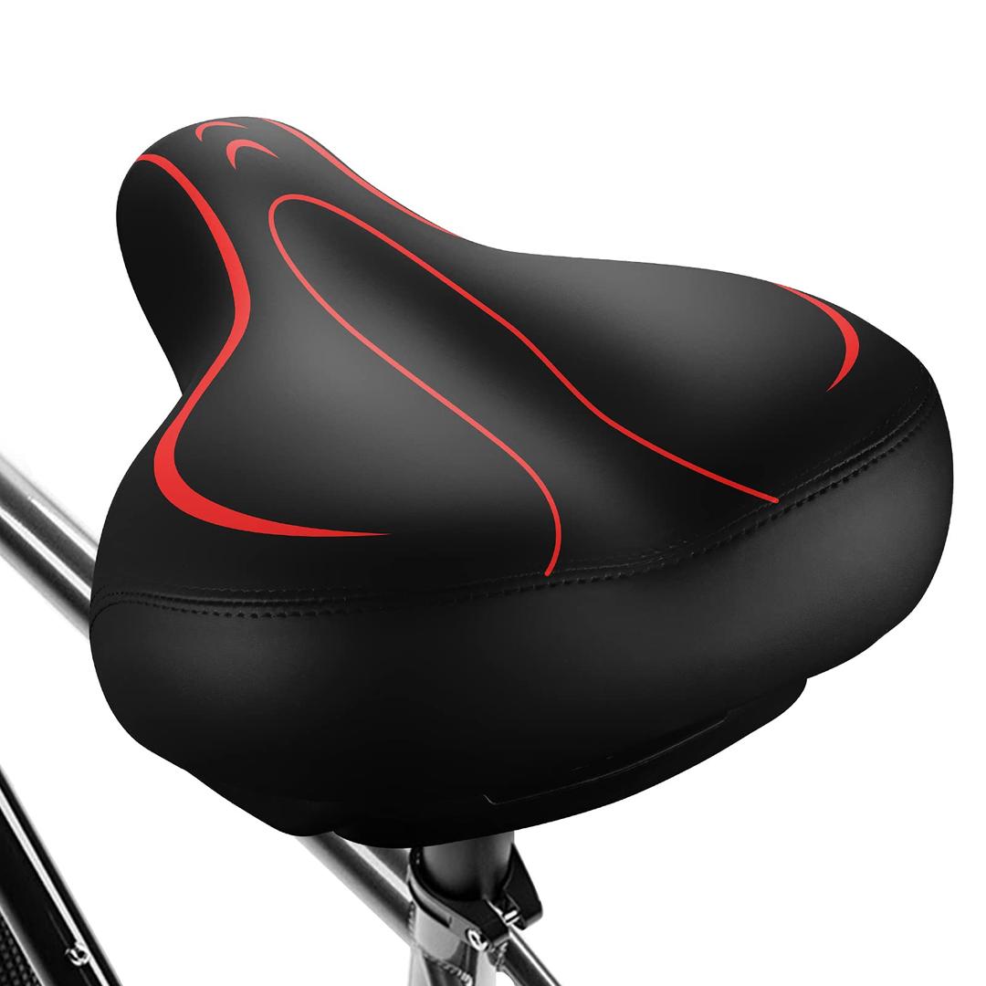 XmiferOversized Bike Seat, Comfortable Bike Seat - Universal Replacement Bicycle Saddle - Waterproof Leather Bicycle Seat with Extra Padded Memory Foam - Bicycle Seat for Men/Women