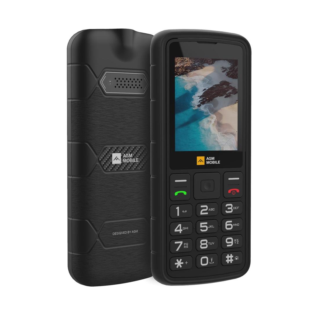 AGM M9 Rugged Basic Cell Phone, 4G Feature Phone, Simple Mobile Phones, Waterproof, Drop-Proof, Large Buttons, Large Font, Speed Dial, 3 Card Slots, FM Radio, w/Flashlight, 1000mAh, for T-Mobile Only