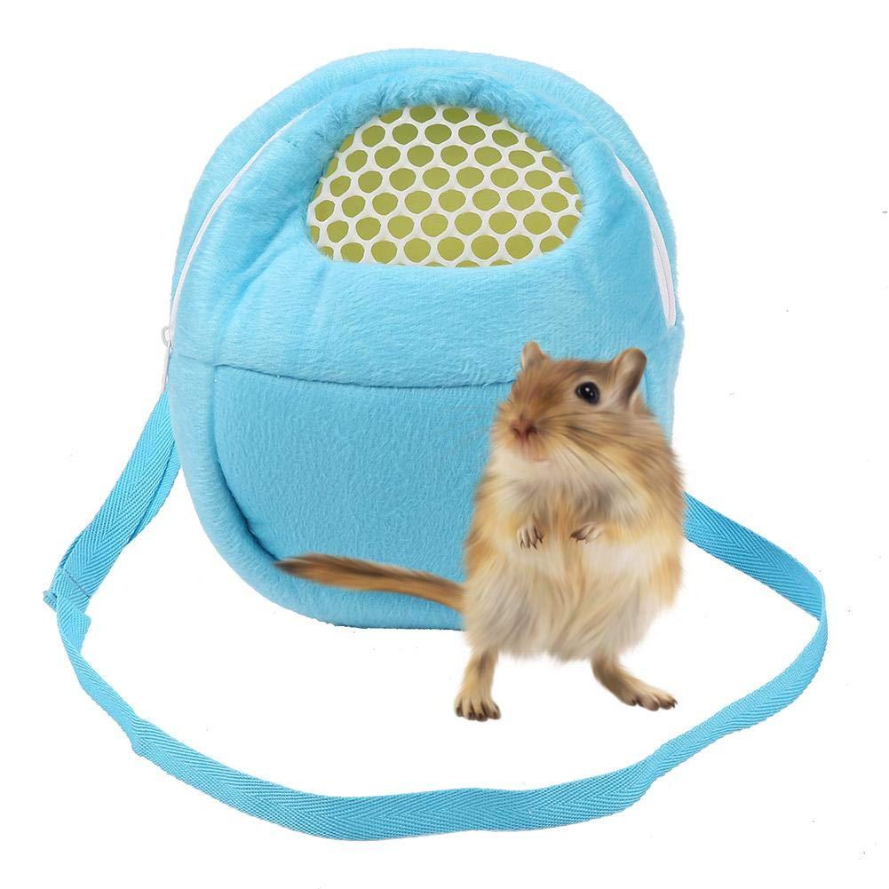 YosooPortable White Mesh African Hedgehog Hamster Breathable Pet Dog Carrier Bags Handbags Puppy Cat Travel Backpack (M, White Mesh - Blue)