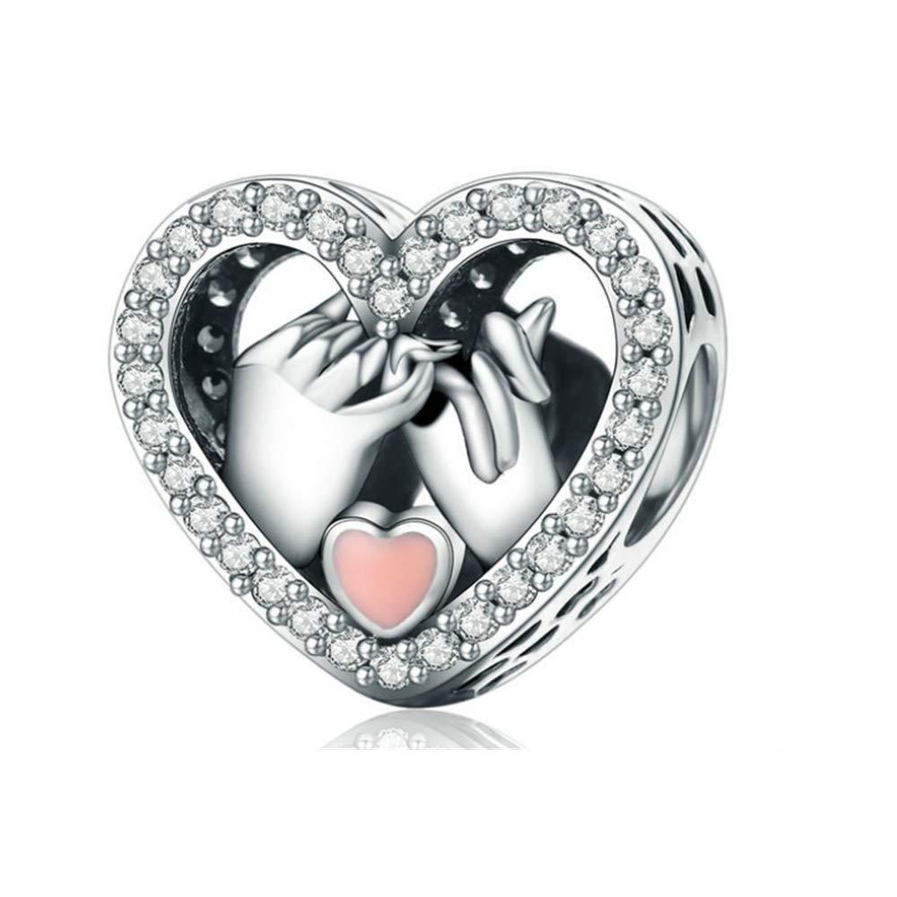 Annmors Jewelry Love Heart Charms for Woman-925 Sterling Silver Dangle Pendant Bead with Cubic Zirconia,Jewelry Beads DIY Gifts for Women Bracelet & Necklace