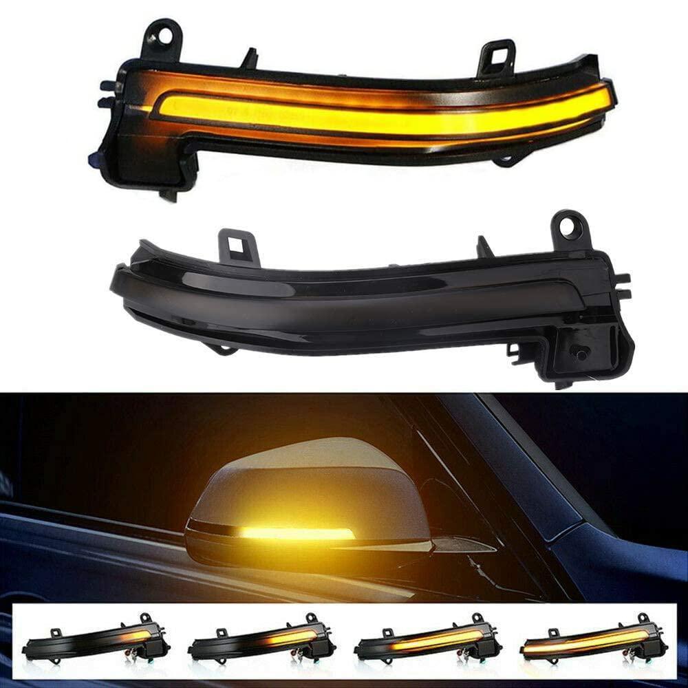 LED Dynamic Sequential Turn Signals Mirror Lights for BMW F30 F32 F36 F22 X1 i3 BMW 1/2/3/4 Series Smoked Sequential Side Marker Turn Signal Light Lamp Blinkers Accessories 63137280771 63137280772