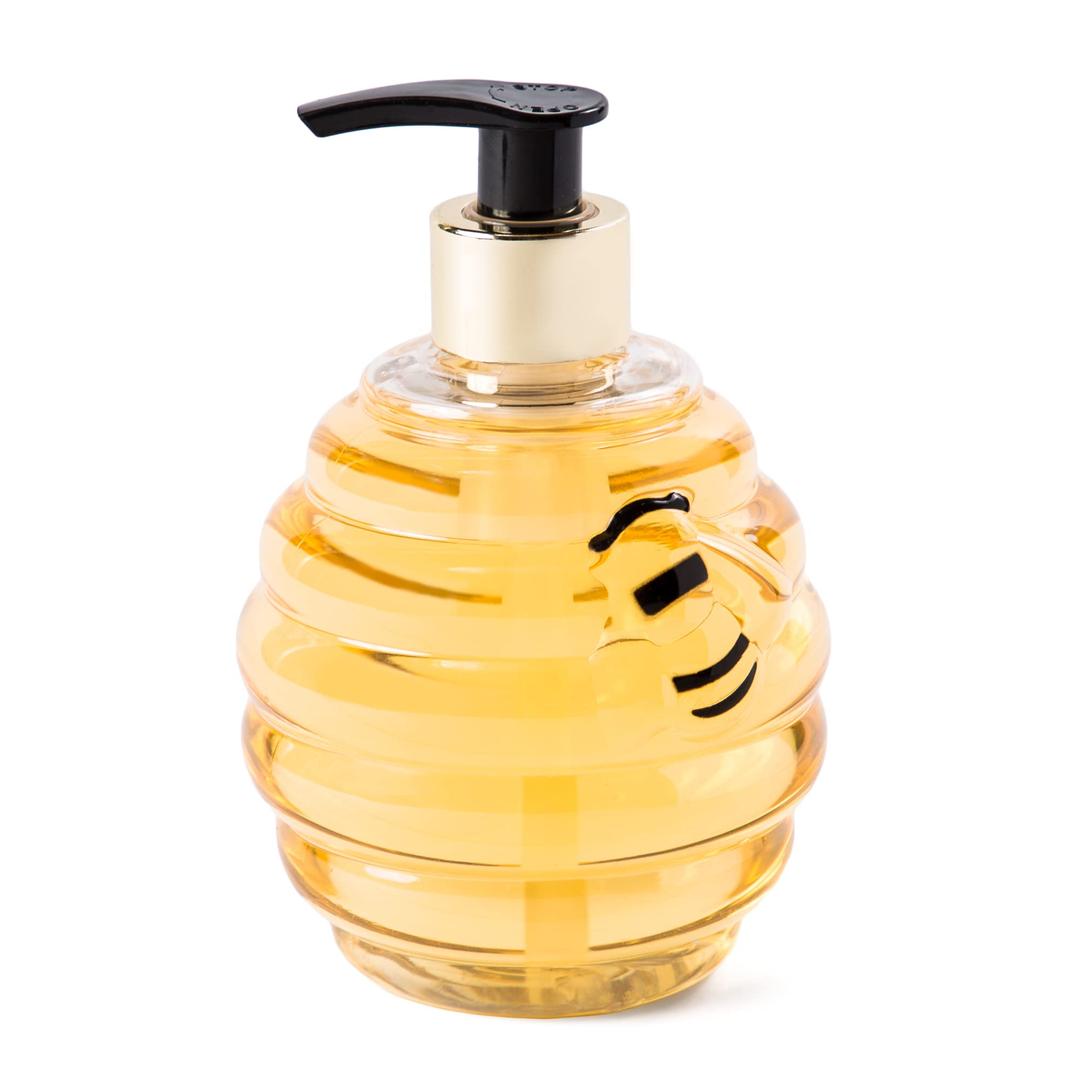 Novelty Bee Decor Plastic Hand Soap Dispenser: Simple Pleasures Shaped Bottle with Scented Liquid Soap - Decorative Hand Pump Refillable Soap Dispenser for Kitchen and Bathroom (Beehive)