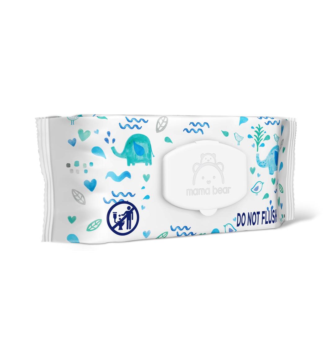 Amazon Brand - Mama Bear 99% Water Baby Wipes, Hypoallergenic, Fragrance Free, 72 Count