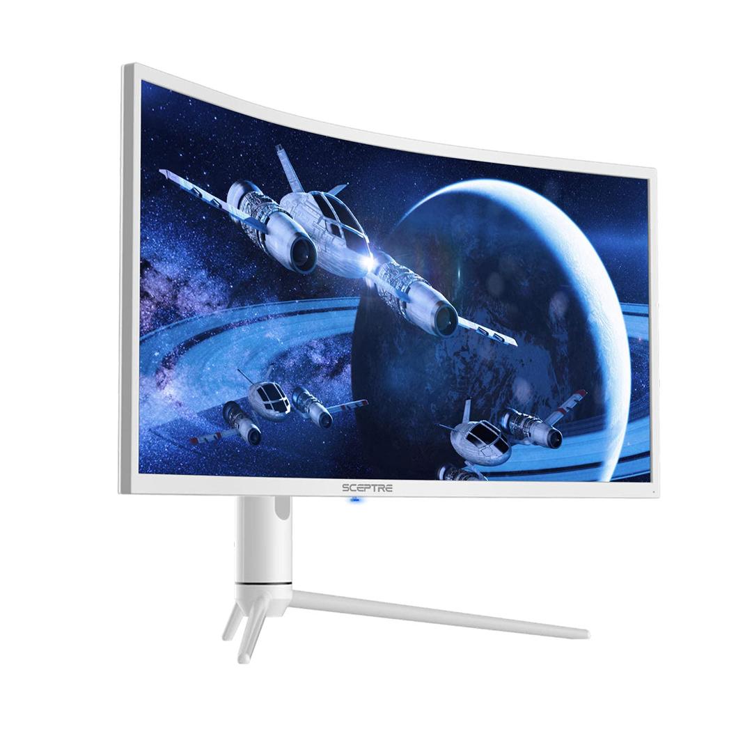 SCEPTRE-Nebula White 34" UltraWide 1000R Curved Gaming Monitor 3440 x 1440 up to 165Hz 1ms 99% sRGB Ambient Light Sensor, HDR1000 Height Adjustable 2022 (C345B-QUN168W)