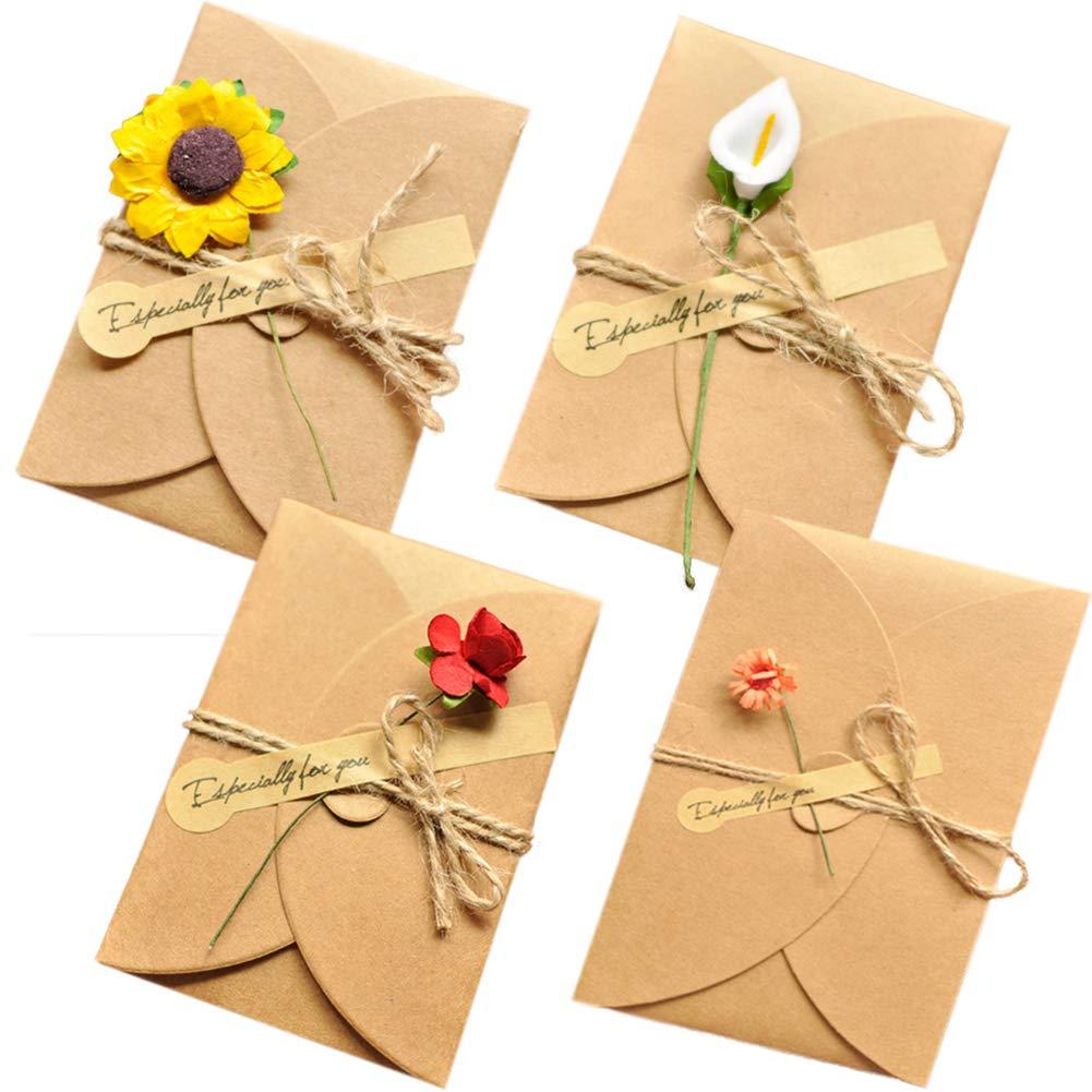 AECIH Flower Thank You Card 12 Pack All Occasion Greeting Card Handmade Invitation Card with Envelopes