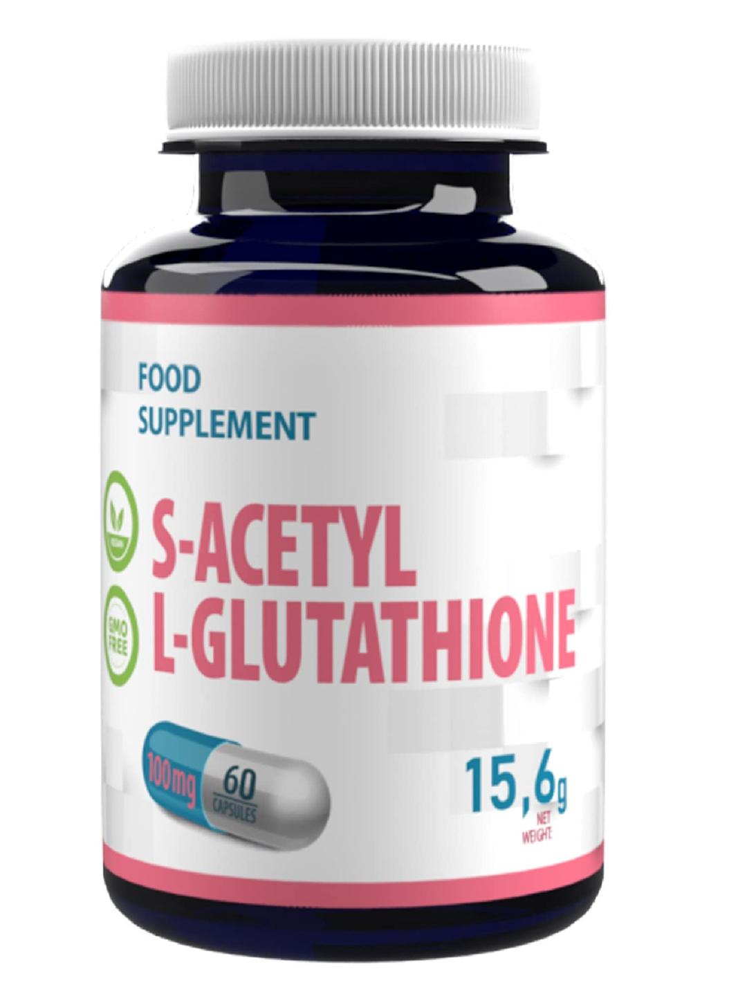 S-Acetyl L-Glutathione 100mg 60 Vegan Capsules, 3rd Party Lab Tested, High Strength Supplement (1)