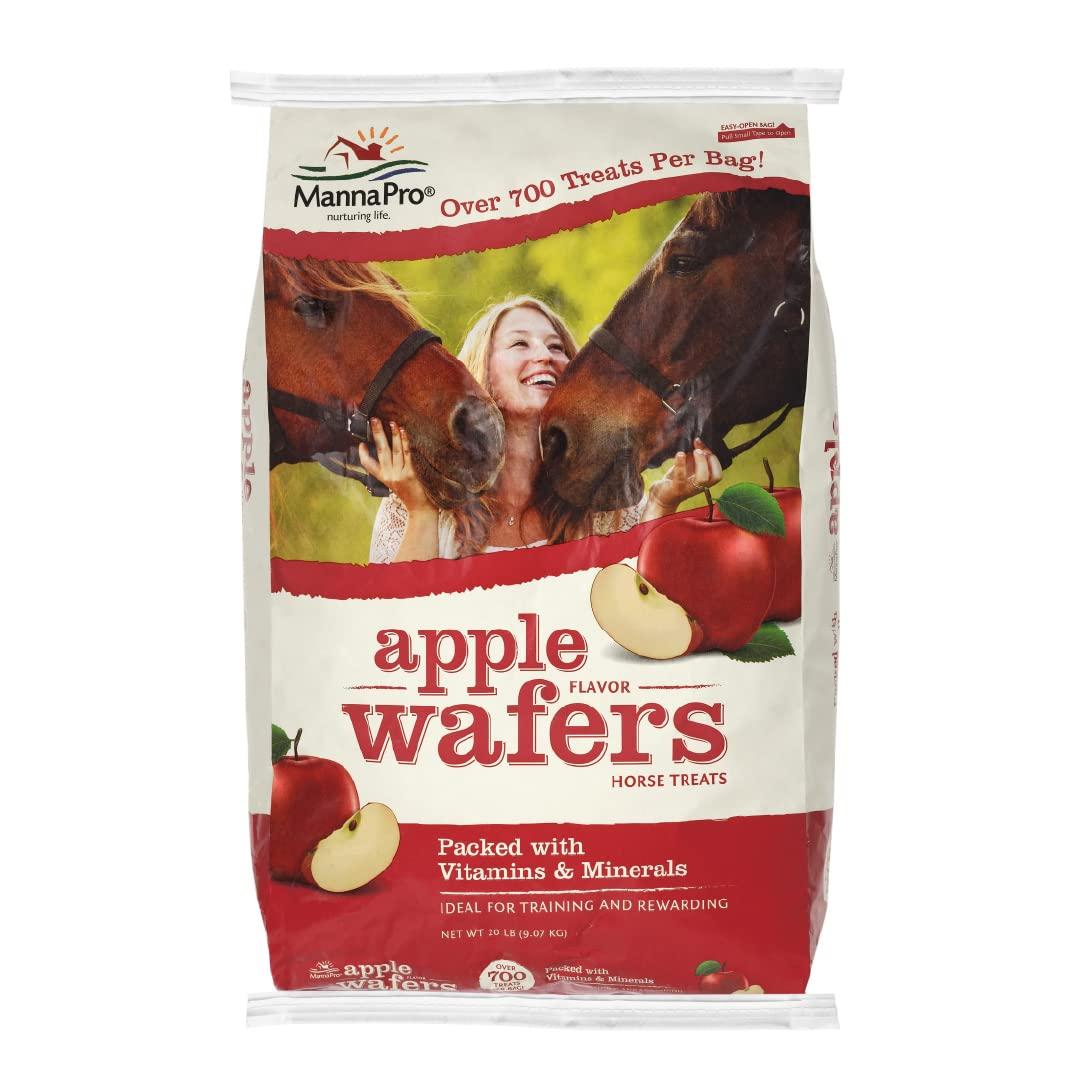 Manna Pro Apple Wafers - Treats for Horses - Packed with Vitamins & Minerals - Apple Flavored Horse Treats - 20 Pounds