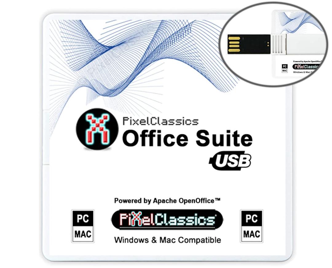 Office Suite 2024 on USB | Compatible with Microsoft Office 2021 2019 365 Word Excel PowerPoint |Lifetime License & Free Updates Powered by Apache OpenOffice | Windows 11 10 8 8.1 7 Vista XP PC & Mac