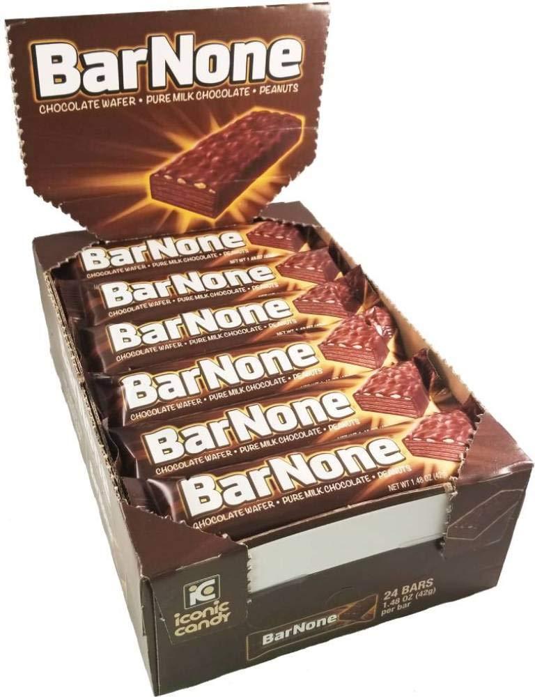 BarNoneChocolate Bar | Chocolate Wafer – Pure Milk Chocolate - Peanuts | A Chocolate Lover’s Candy Bar | BarNone Chocolate Bar Brought To You By Iconic Candy | 24 Count