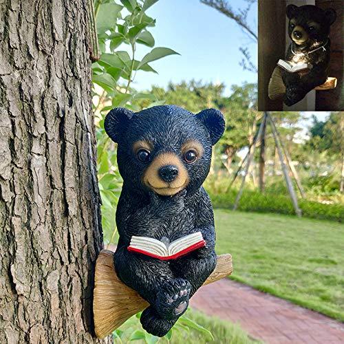 Garden Black Bear Statue Outdoor Funny Decor Figurine for Patio Yard Art Decoration Housewarming Garden Gift