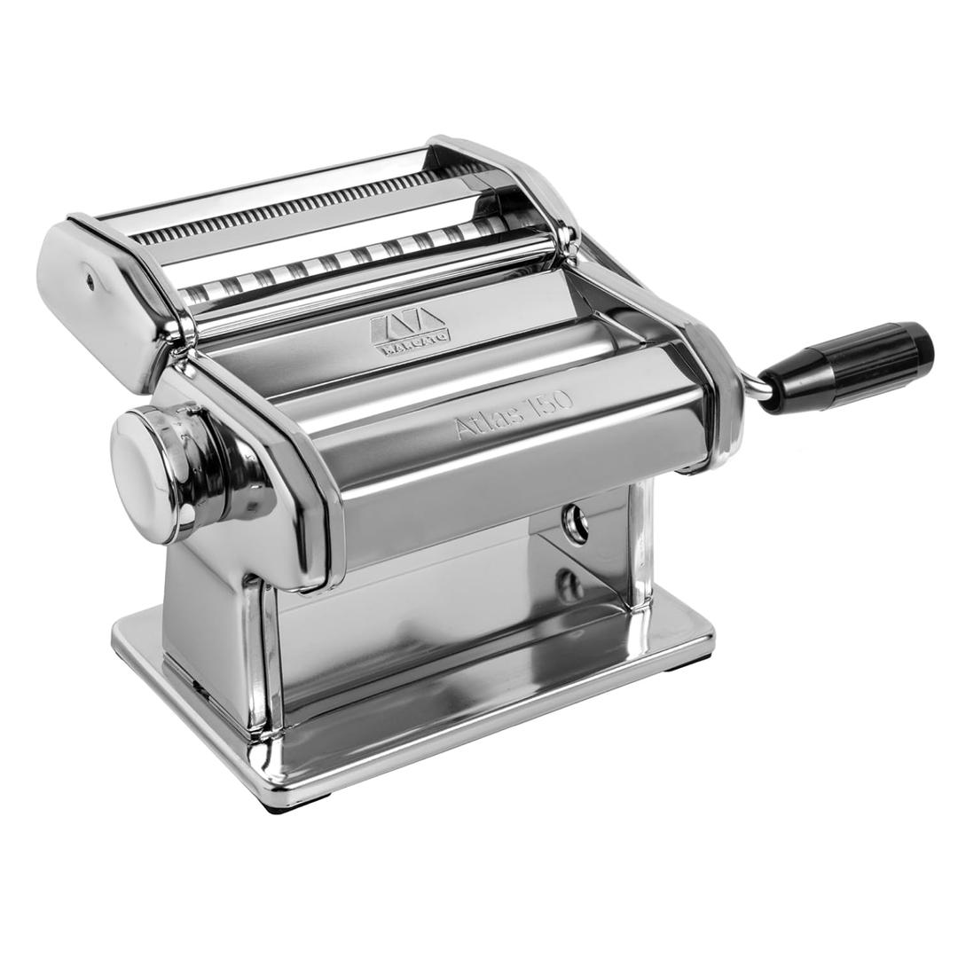 MarcatoManual Pasta Machine with Interchangeable Accessory, Alloy, Silver, 40 x 30 x 20 cm