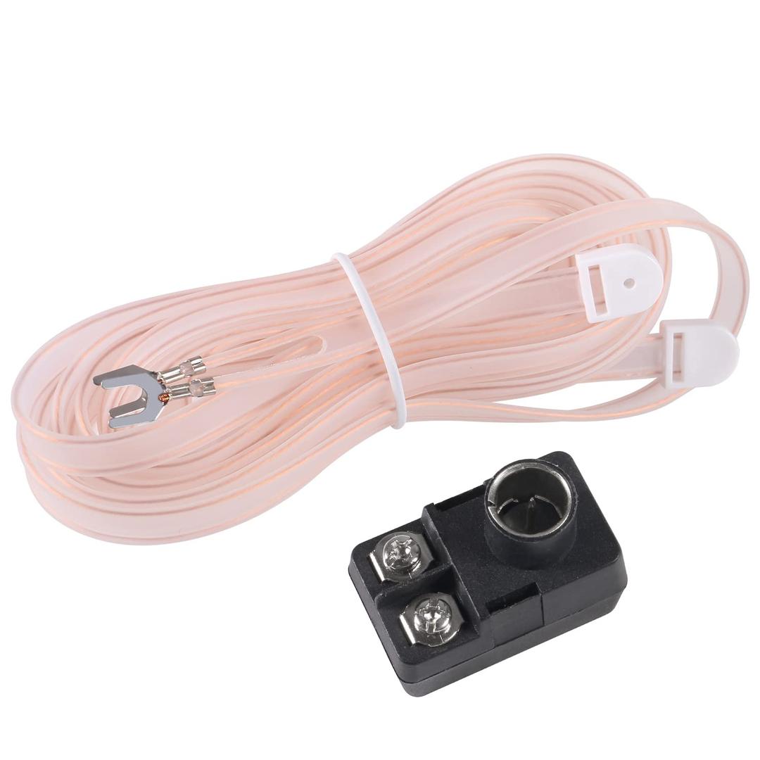 FM Dipole Antenna 300 Ohm T Shape FM Antenna+300-ohm to 75-ohm Transformer(Push-On F Type Balun) for Radio Stereo Tuner Receiver