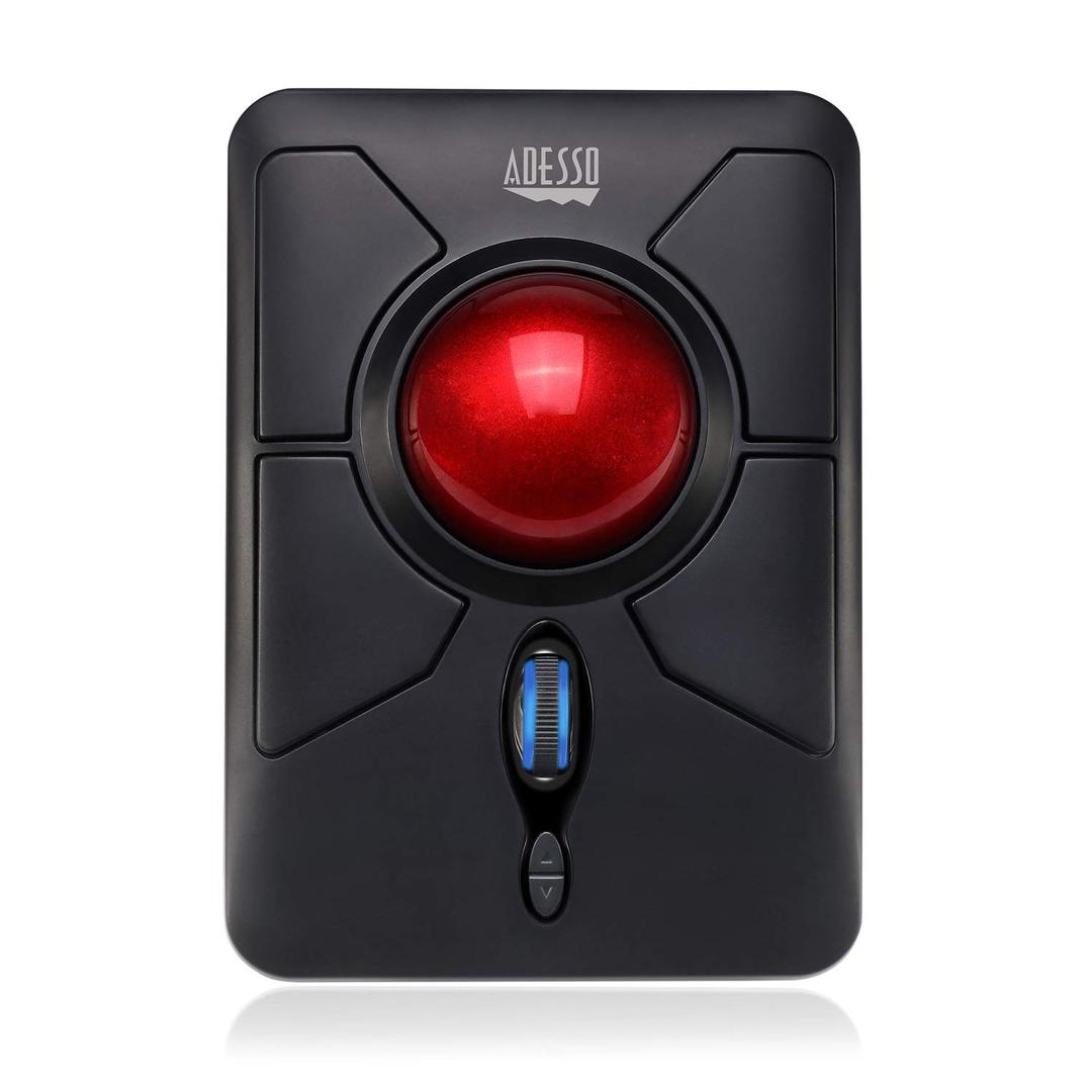 AdessoiMouse T50 Wireless Ergonomic Finger Trackball Mouse with Nano USB Receiver, Programmable 7 Button Design, and 5 Level DPI Switch, for Left and Right Hand