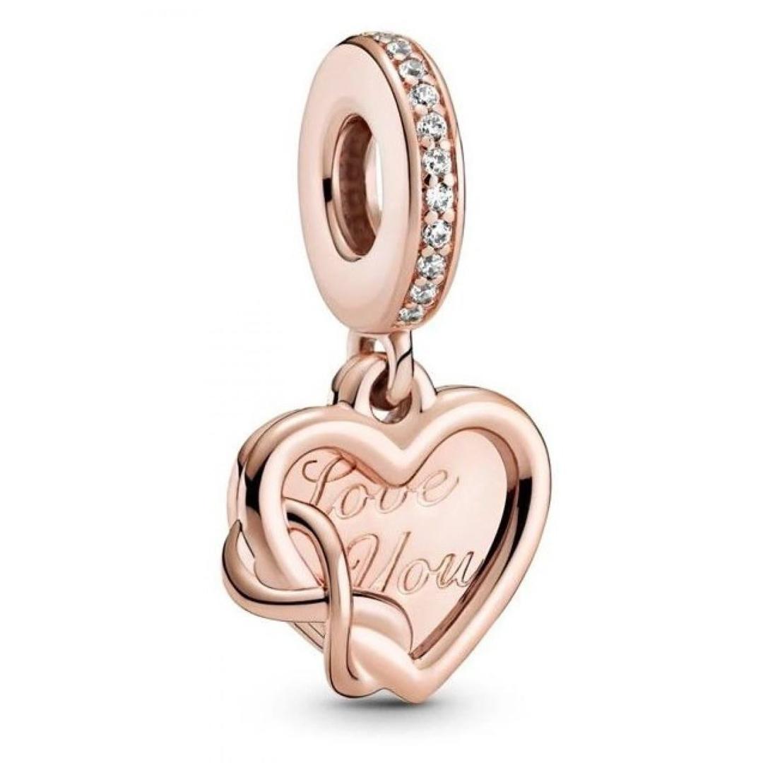 PANDORALove You Infinity Heart Dangle Charm Bracelet Charm Moments Bracelets - Stunning Women's Jewelry - Gift for Women - Made Rose