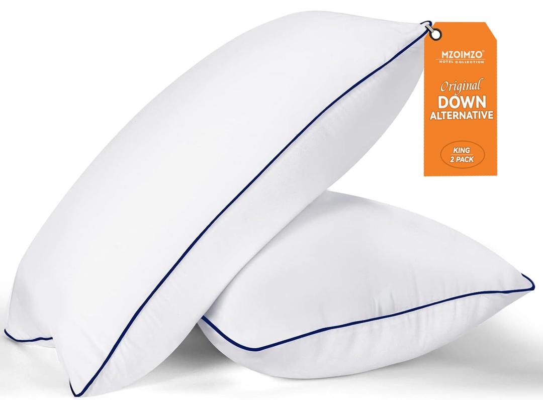 MZOIMZOBed Pillows for Sleeping- King Size, Set of 2, Cooling Hotel Quality with Premium Soft Down Alternative Fill for Back, Stomach or Side Sleepers