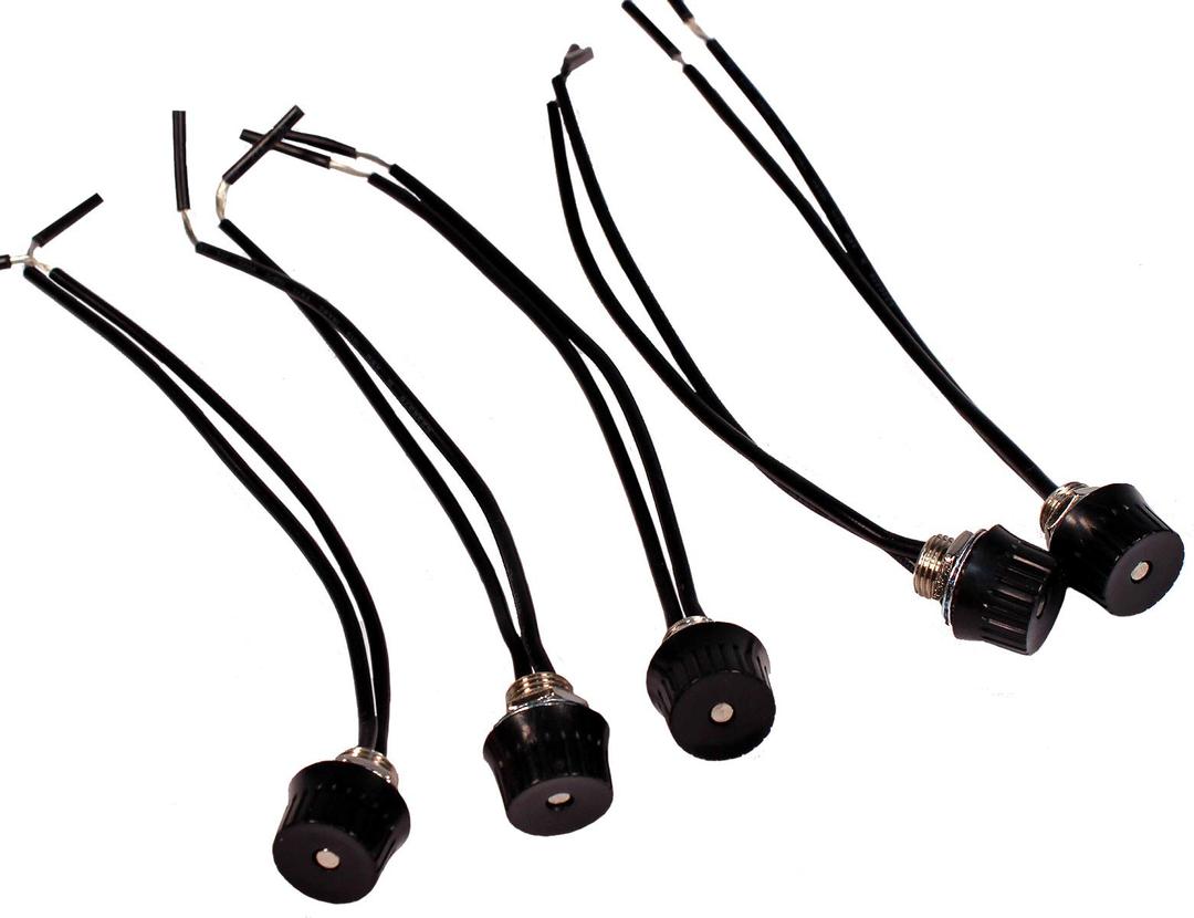 Creative Hobbies5 Pack of Rotary Style On/Off Canopy Light Switch, Lamp Switch, 3/1 amps at 125/250V, Metal Bushing with 6 Inch Wire Leads Stripped Ends