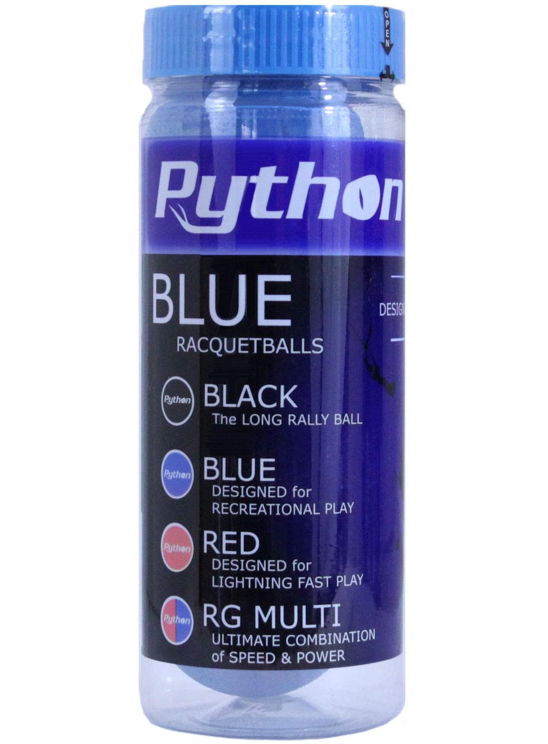 Python 3 Ball Can Blue Racquetballs (Standard Color w/Tournament Quality!)