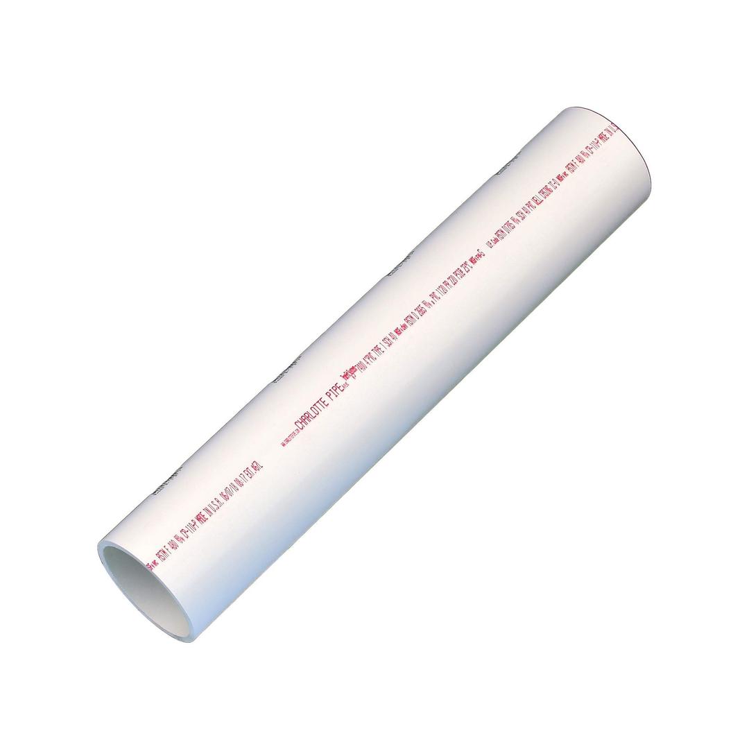 Charlotte Pipe PVC 07400 0200 DWV SCH 40 PE Pipe, 2', PVC, 4", White