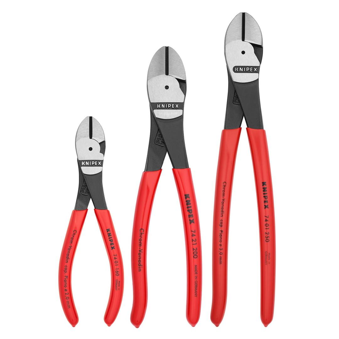 KNIPEX002005S2 High Leverage Diagonal Cutter Pliers Tool Set - 3 Piece