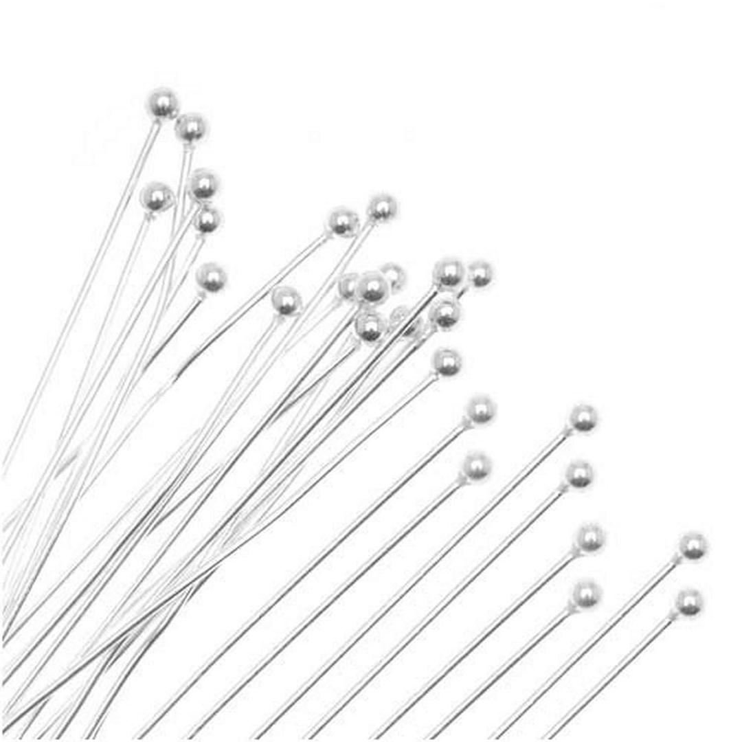 2-Inch 20-Piece Silver Plated Ball Head Pins, 22-Gauge