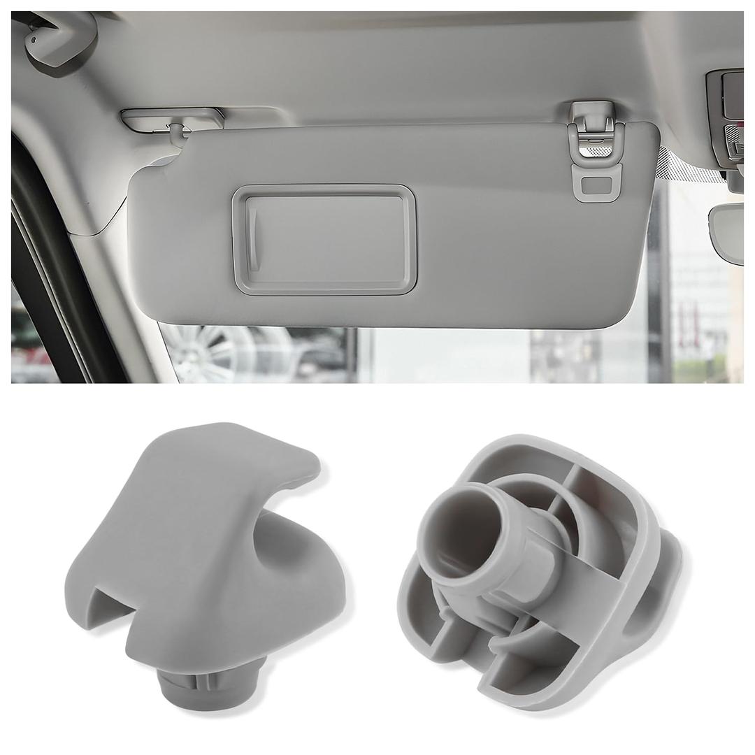 2PCS Sun Visor Clip,Durable Car Visor Clip Hook Replacement OEM#88217S01A01ZA,88217S04003ZA,Premium Car Visor Accessories Compatible with Honda Civic Accord Odyssey (Gray)