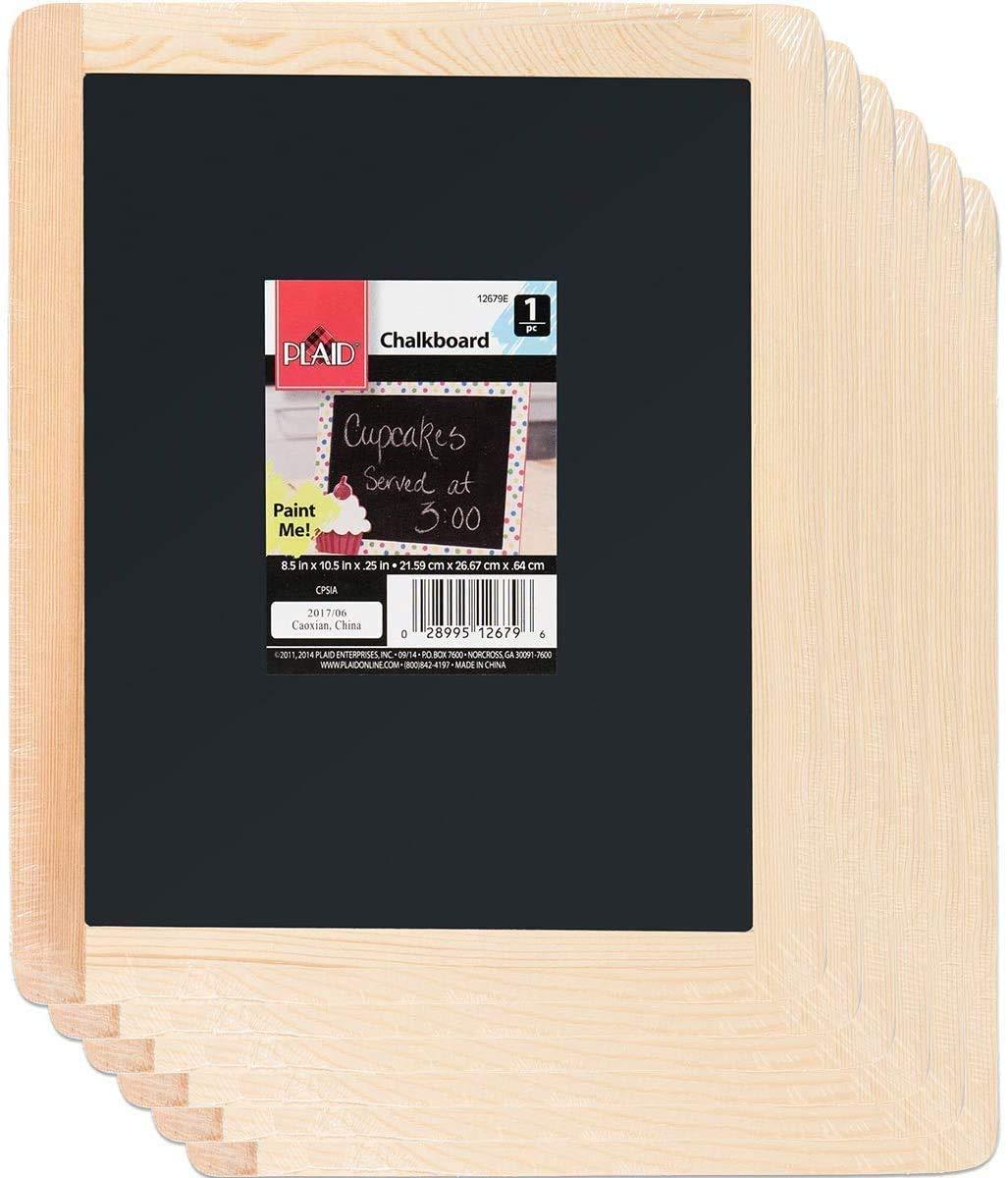 Double-Sided Chalkboard Set of 6, 8 ½” x 10 ½” With Decorative Wood Surface Frame, Chalkboard Sign Perfect For Arts & Crafts, Small Chalkboard by Plaid Enterprises