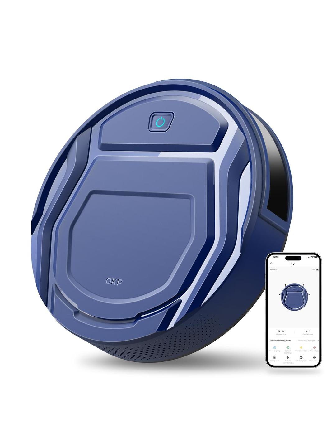 OKPLife K2 Robot Vacuum Cleaner 1800 mAh, Blue