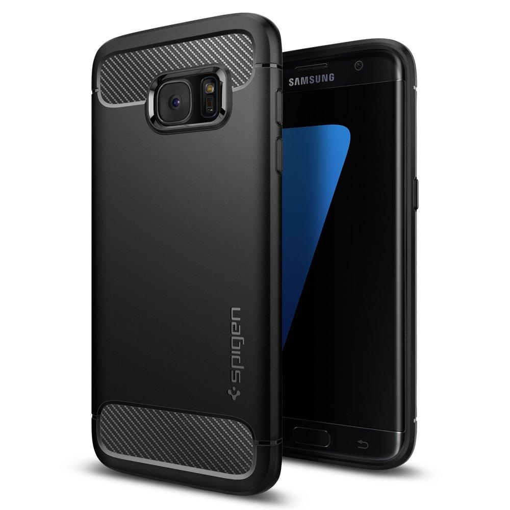 Spigen Rugged Armor Case Compatible with Samsung Galaxy S7 Edge - Black