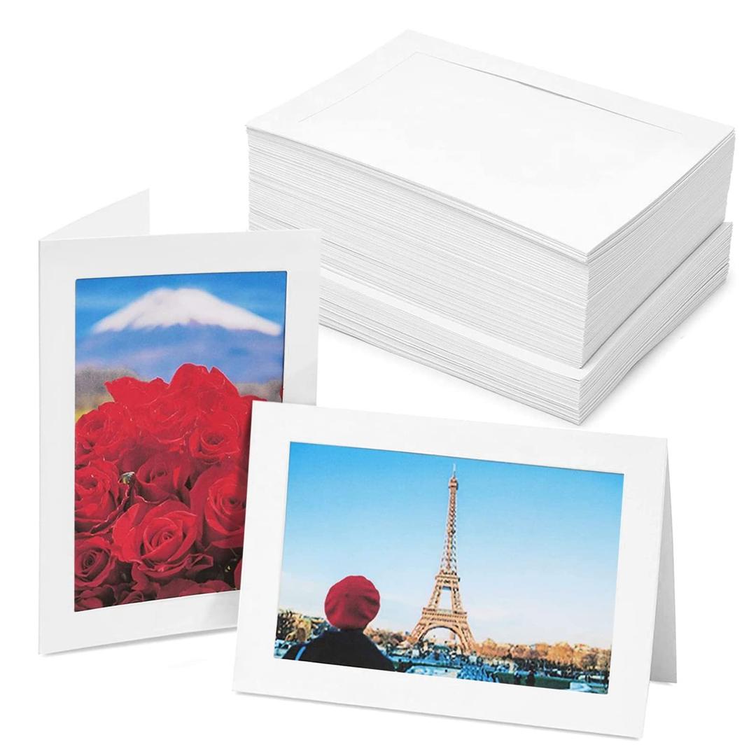 Best Paper Greetings 48 Pack Photo Frame Cards with Envelopes 4x6 - Paper Picture Frame for Photo Insert - Weddings, Graduations, Birthday, Anniversary (White)