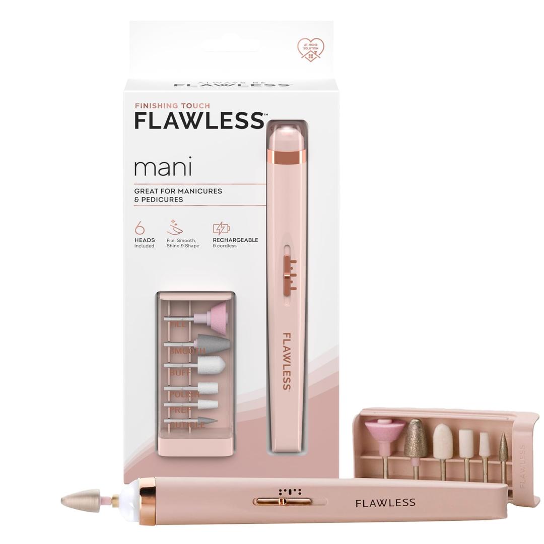 Finishing Touch FlawlessSalon Nails Kit, Electronic Nail File and Full Manicure and Pedicure Tool