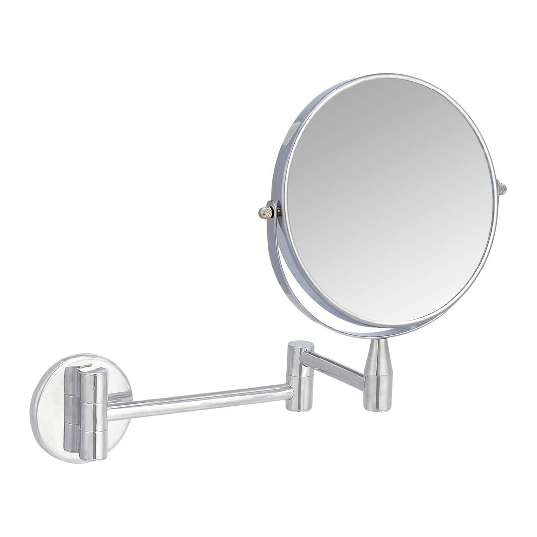 Amazon BasicsWall Mount Round Vanity Mirror, 1X/5X Magnification, Chrome, 12.8"L x 10"W