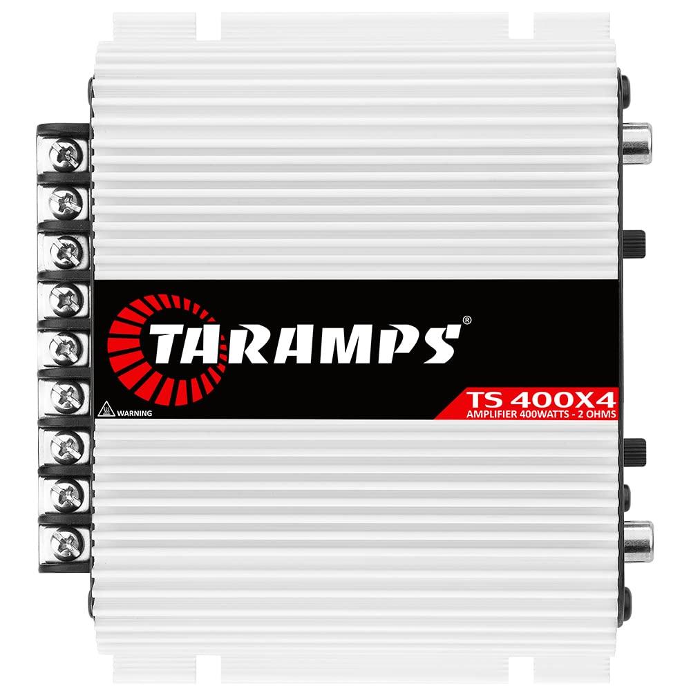 Taramps TS 400x4 400 watts RMS 4 Channels Full Range Car Audio Amplifier, 2 Bridged Channels, RCA Input Class D, Output Power, Multichannel Amplifier System, Small - TS400X4