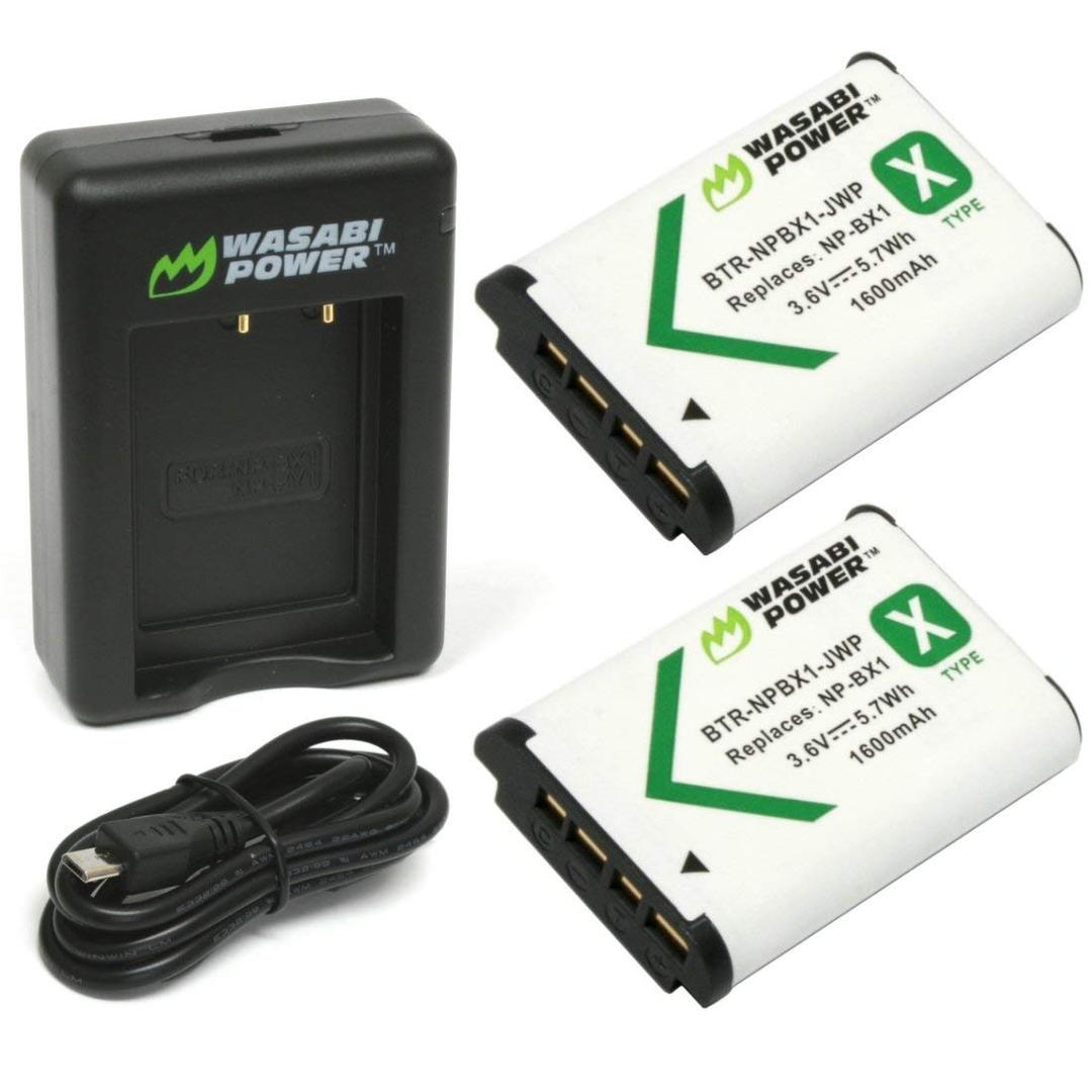 Wasabi PowerNP-BX1 Battery (2-Pack) and Dual USB Charger for Sony NP-BX1/M8, ZV-1, ZV-1 II, Cyber-Shot DSC-HX95, HX99, HX350, RX1, RX1R II, RX100 (II/III/IV/V/VA/VI/VII), FDR-X3000, AS300, and More