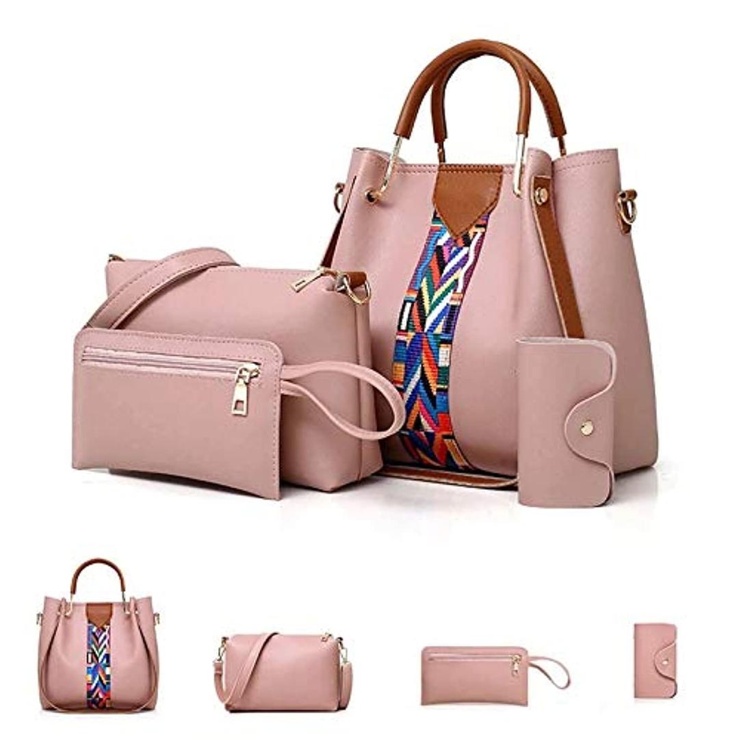 Women PU Leather Shoulder Bags and Handbags Tote Bag Set of 4 for Shopping and Travel