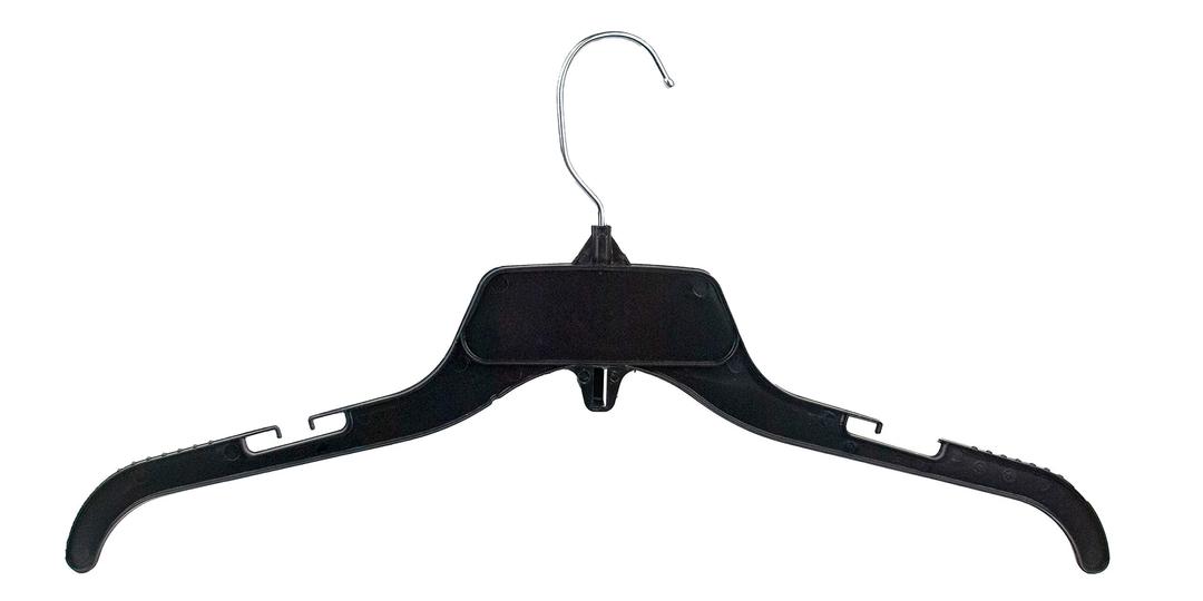 HangonRecycled Plastic with Notches Shirt Hangers, 17 Inch, Black, 25 Pack