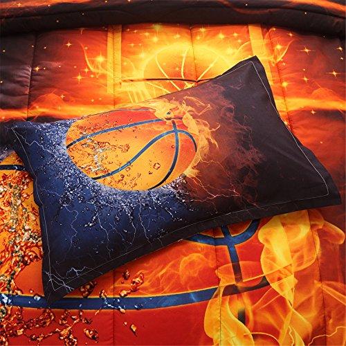 A Nice Night Basketball Print Comforter Quilt Set Bedding Sets (Basketball, Full)