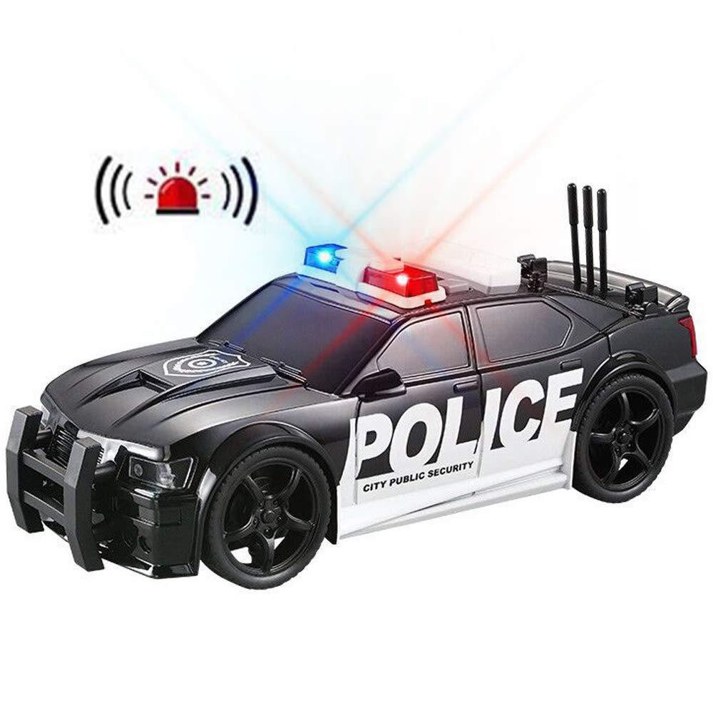 Police Car Toy Plastic Pursuit Rescue Vehicle with Sirnes Sound and Light for Kids Toddlers Boys 1:20