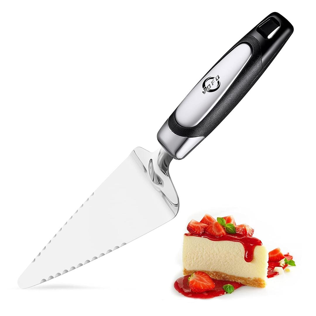 Flatware Pie Server Stainless Steel Cake Pizza Cutter Tart Dessert Slicer (Black)