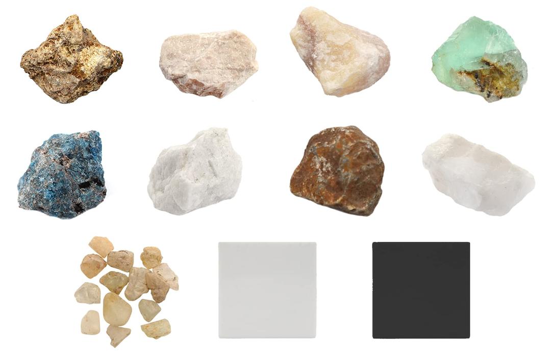 EISCOMoh's Hardness Kit, 12 Pieces - Includes 9 Rock & Mineral Specimens, 1" Each - Geology Activity for Exploring & Identifying Minerals Using Moh's Hardness Scale - Tech Cut Rocks