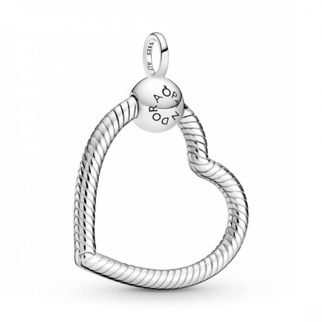 PandoraMoments Heart Charm Pendant - Compatible Moments - Snake Chain Pendant - Stunning Jewelry for Women - Sterling Silver