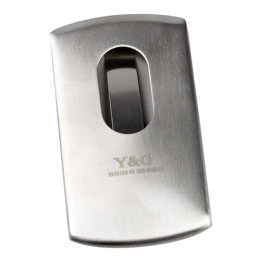 Y&G Men's Fashion Leather Stainless Steel Card Holder with Box