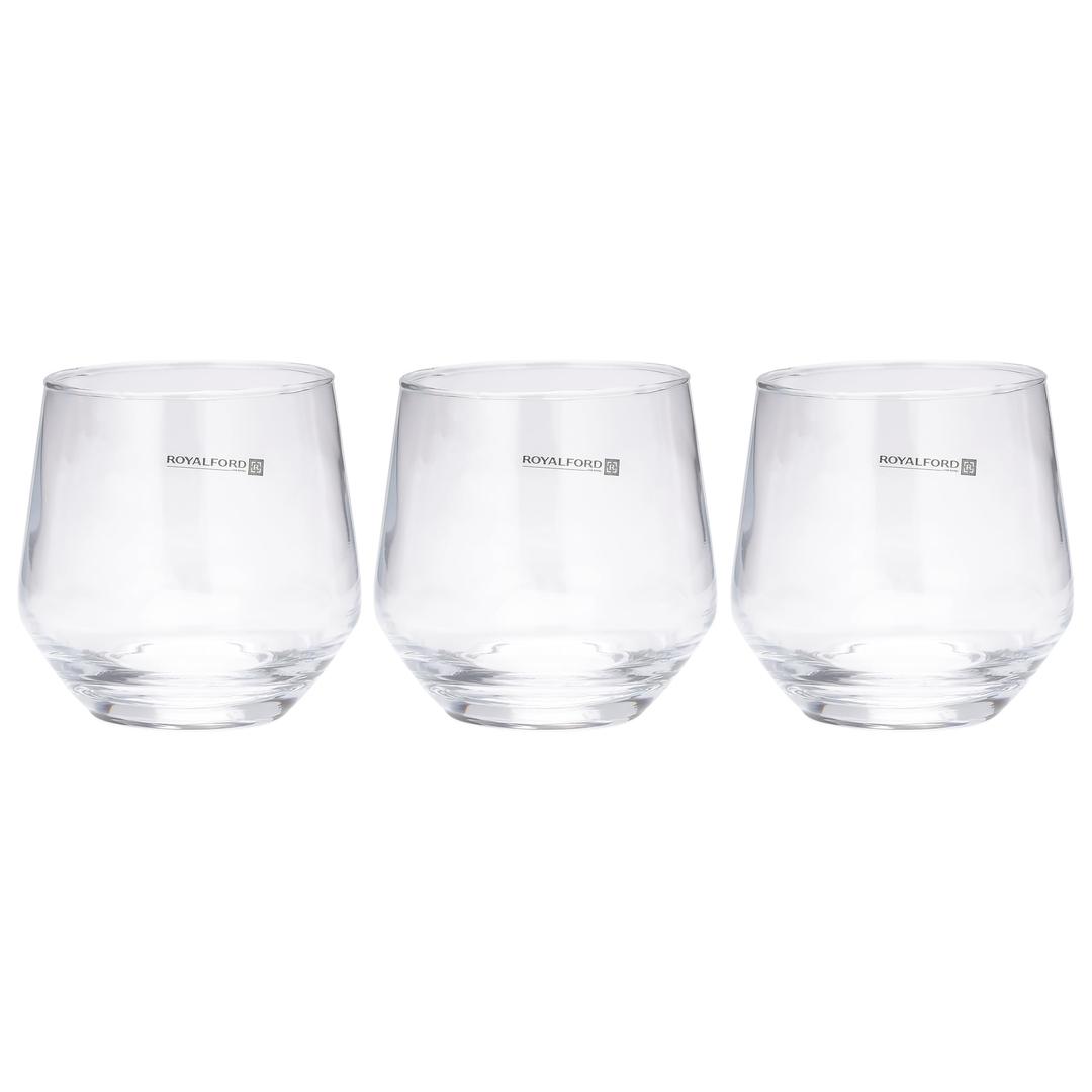 Royalford 3PC Highball Tumbler Drinking Glasses - Cocktail/Juice Highball Glasses - Pint Beer Glass Set - Tall Glasses, 12oz/360ml - Pint Glasses for Drinking Beer/Water/Juice/Whisky/Wine