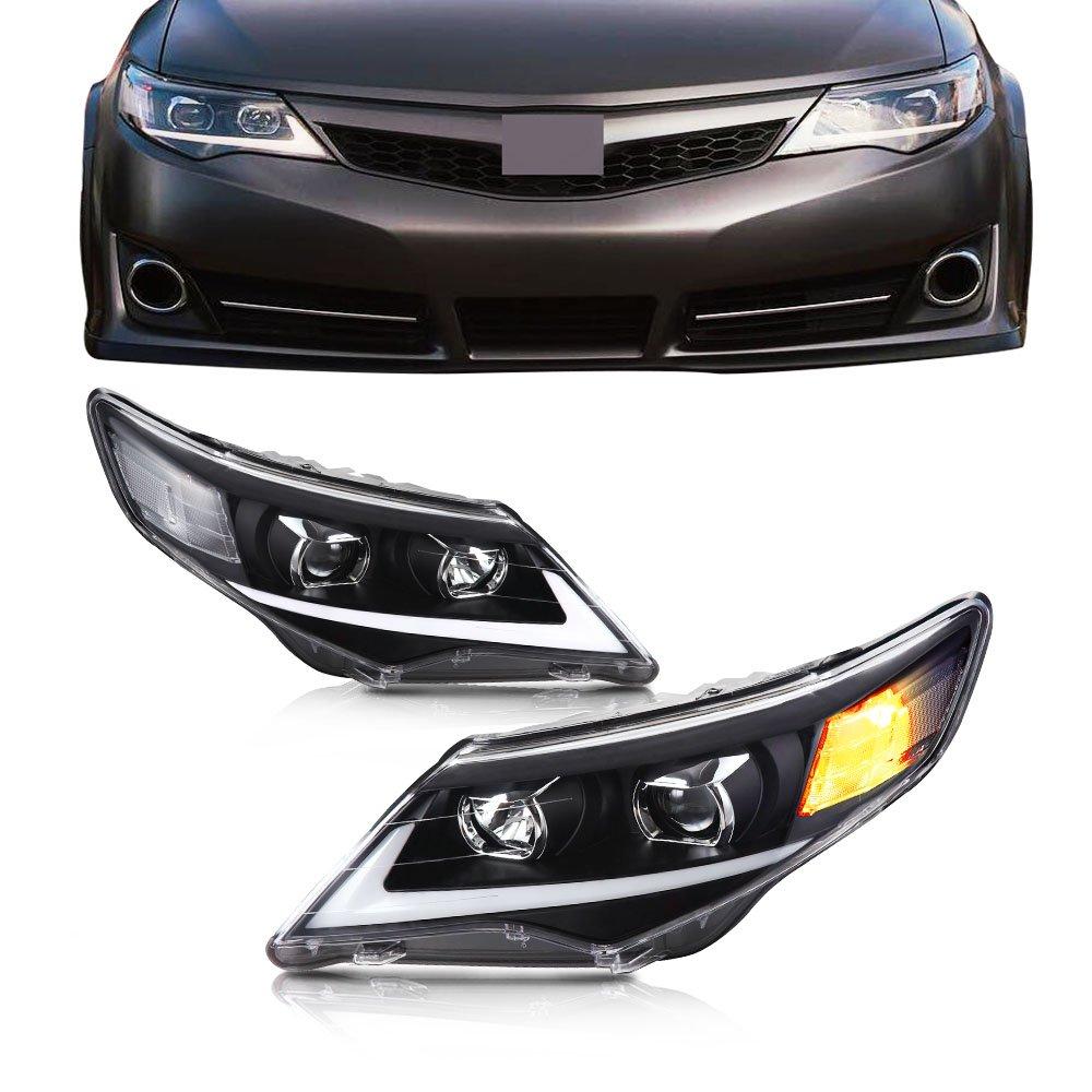 MOSTPLUS Headlights LED DRL Projector Front Lamp Compatible for 2012-2014 Toyota Camry